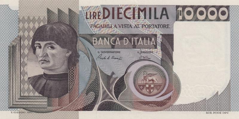 이탈리아, 10000리라,
1982, 미사용