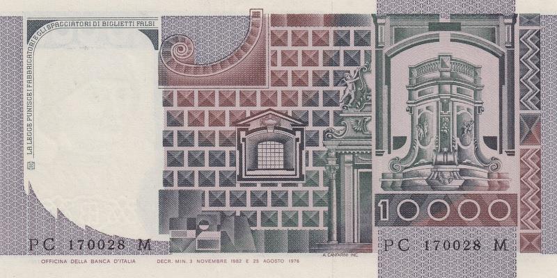 이탈리아, 10000리라,
1982, 미사용