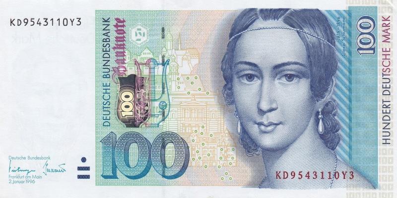 독일, 100마르크,
1996, 준미사용