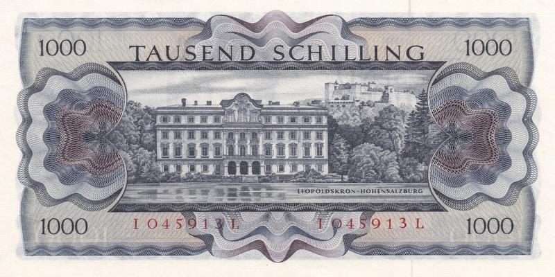 오스트리아, 1000실링,
1966, 미사용