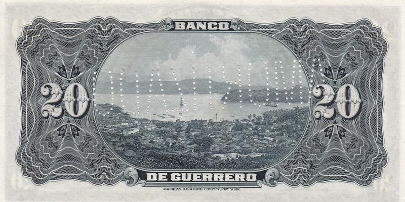 멕시코, 25센타보스,
1915, 미사용