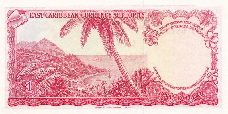동카리브국가기구, 1달러,
1965, 미사용