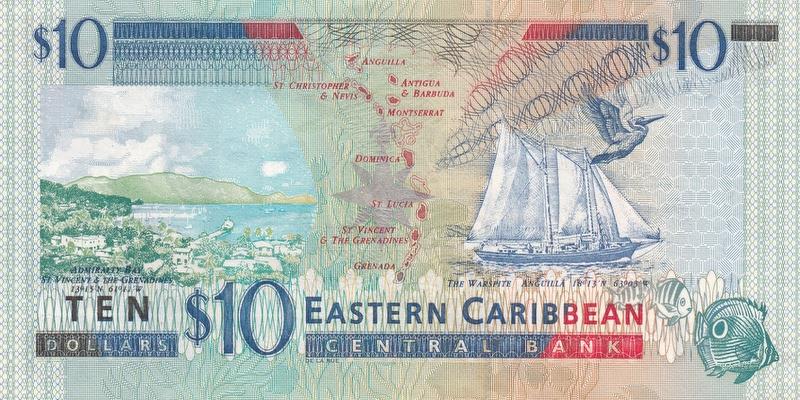 동카리브국가기구, 10달러,
2000, 미사용, 그라나다
