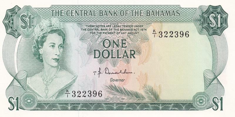 바하마, 1달러,
1968~1974, 미사용