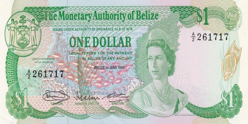벨리즈, 1달러,
1976~1980, 미사용