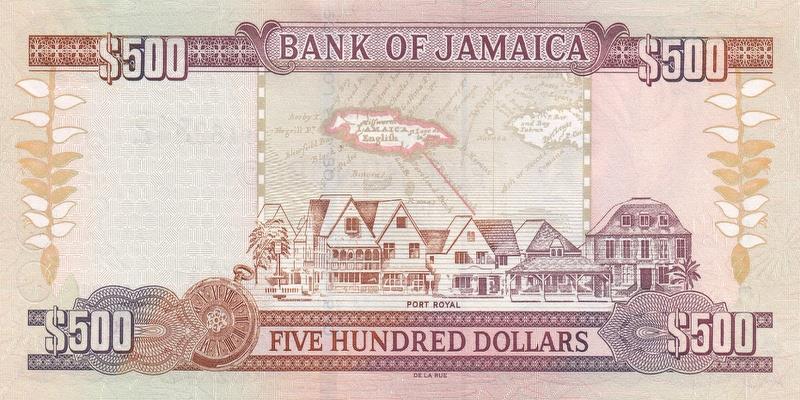 자메이카, 500달러,
2011, 미사용