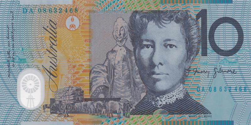 호주, 10달러,
2008, 미사용
