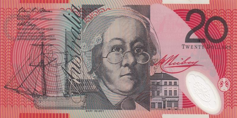 호주, 20달러,
2007, 미사용