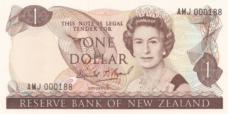 뉴질랜드, 1달러,
1989~1992, 미사용