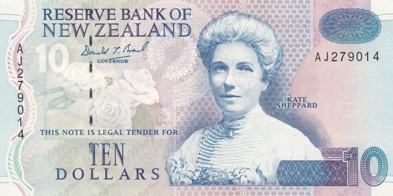 뉴질랜드, 10달러,
1992, 미사용