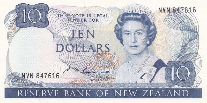 뉴질랜드, 10달러,
1985, 미사용