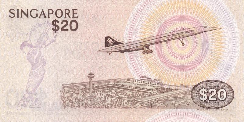 싱가포르, 20달러,
1979, 극미품