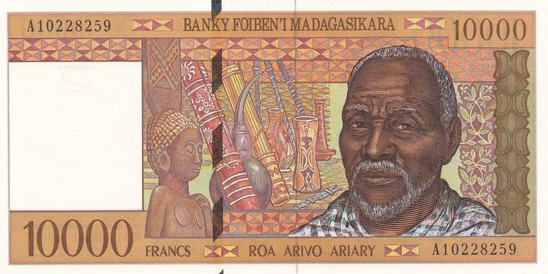 마다가스카르, 10000프랑,
1995, 미사용