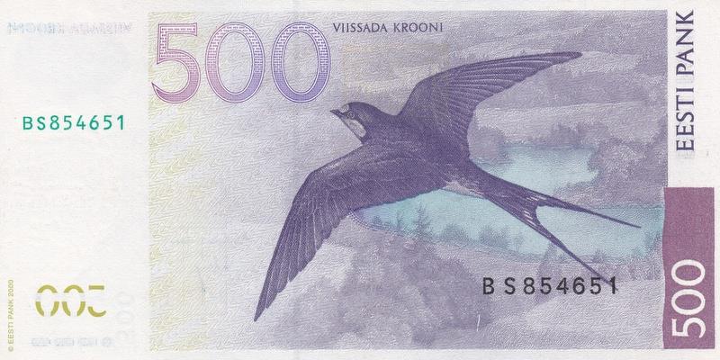 에스토니아, 500크루니,
2000, 미사용